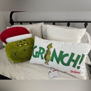 Dr. Seuss Grinch Holiday Pillow Set - Red, Green, and White
